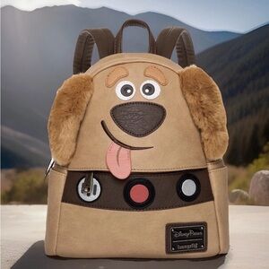 NEW w Tags Disney Parks Loungefly DUG Pixar UP Dog Brown Furry Ears Backpack
